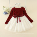 neueste lolita stil spitze baby mädchen kleider casual formale knielang elegante wein redclothes baby mädchen crew neck weiches material